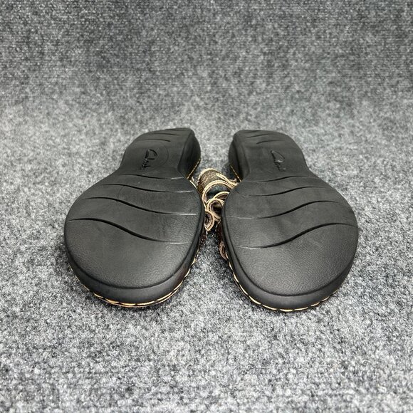Clarks Sandals Women's Size 8.5 Bronze Leather Button Adjustable Comfort Slides - Picture 11 of 12